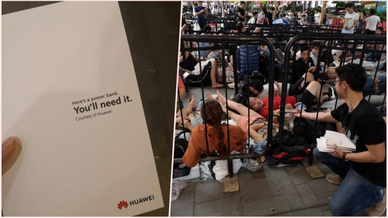 Apple Fans Queuing for iPhones XS in Singapore Gets Free Power Banks by Huawei As a Marketing Gimmick