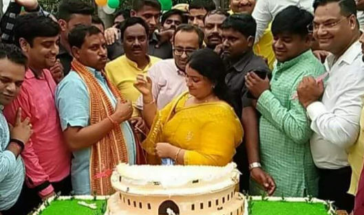 BJP MP Ram Shankar Katheria Criticised for Cutting Parliament-Shaped Cake