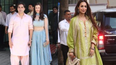 Ganesh Chaturthi 2018: Arbaaz Khan Chills With His Current Rumoured Girlfriend Giorgia Andriani and Ex-Wife Malaika Arora – View Pics