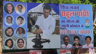 'Shiv Bhakt' Rahul Gandhi: Posters Put up in Bhopal Ahead of Congress President's Roadshow For Madhya Pradesh Assembly Elections 2018