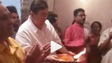 Ganesh Chaturthi Celebrations at RK Studios: Randhir Kapoor Welcomes Bappa for One Last Time Before the Sale (Watch Video)