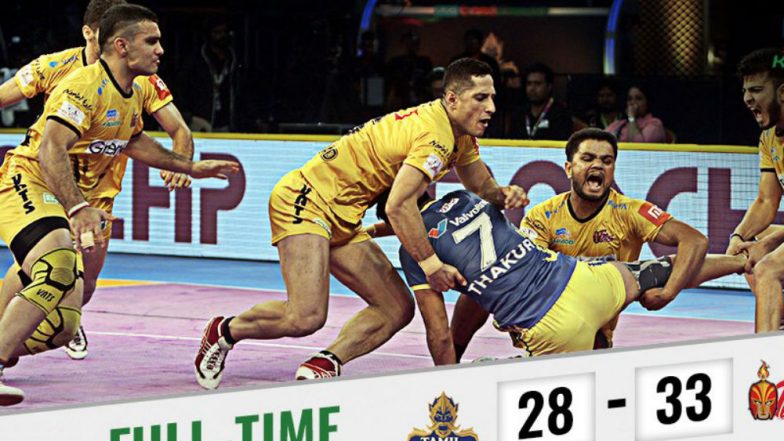 PKL 2018 Video Highlights: Telugu Titans Hand Tamil Thalaivas Second Straight Defeat in Pro Kabaddi League Season 6 Match 6