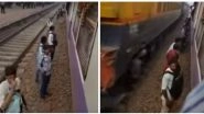 Mumbai's Diva Station Next Amritsar Tragedy in the Making? Watch Video of People Boarding Locals From Railway Tracks