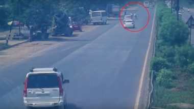 Thane Traffic Constable Knocked Down by Speeding Car to Avoid Challan, Watch Video