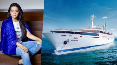 Amruta Fadnavis Takes Risky Selfie During Angriya Cruise Inauguration in Mumbai (Watch Video & Pics)