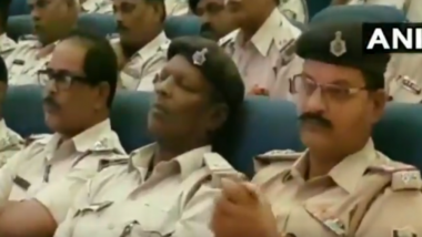 Bihar Police Officers Caught Sleeping During Law and Order Briefing for Durga Puja; Watch Video