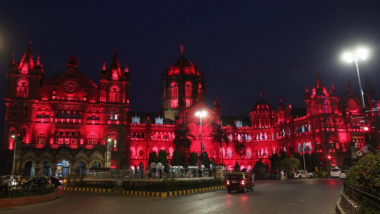 CSMT Building in Mumbai Illuminates in Red Colour to Wish & Celebrate Navratri 2018 on Day 7