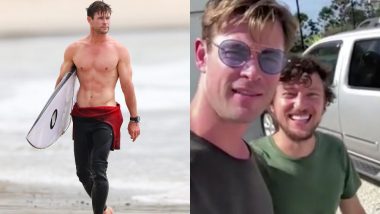 A Lucky Hitchhiker Got A Lift From The Mighty Thor (Chris Hemsworth) In His Private Chopper - Watch Video
