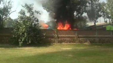 Delhi: Fire Breaks Out at a Bus Parking in Mori Gate