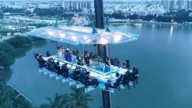 Bengaluru’s Newest Attraction: Dine 160 Feet Above at India’s First Fly Dining Restaurant; Watch Video