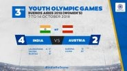 India at Youth Olympics Games 2018: Indian U-18 Women Hockey Team Defeats Austria 4&ndash;2 in Their Opening Match at Buenos Aires