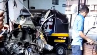 Kandivali: CNG Cylinder Blast at Petrol Pump, Three Injured; Watch Video