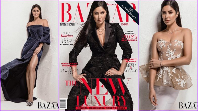 Katrina Kaif Giving Boss Lady Vibes in a Black Pant Suit on Harper&rsquo;s Bazaar India Magazine Cover (See Pics)