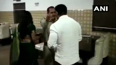 Meerut: BJP Councillor Manish Kumar Slaps UP Sub-Inspector Following Altercation at His Restaurant; Watch Video