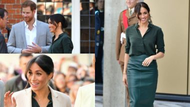 Meghan Markle, Duchess Of Sussex Looks More Like Rachel Zane Of Suits In This Bottle Green Ensemble - View Pics