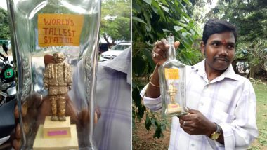 Sardar Vallabhbhai Patel Statue of Unity in a Bottle! Odisha Artist Makes Miniature Model of World's Tallest Statue, View Pics