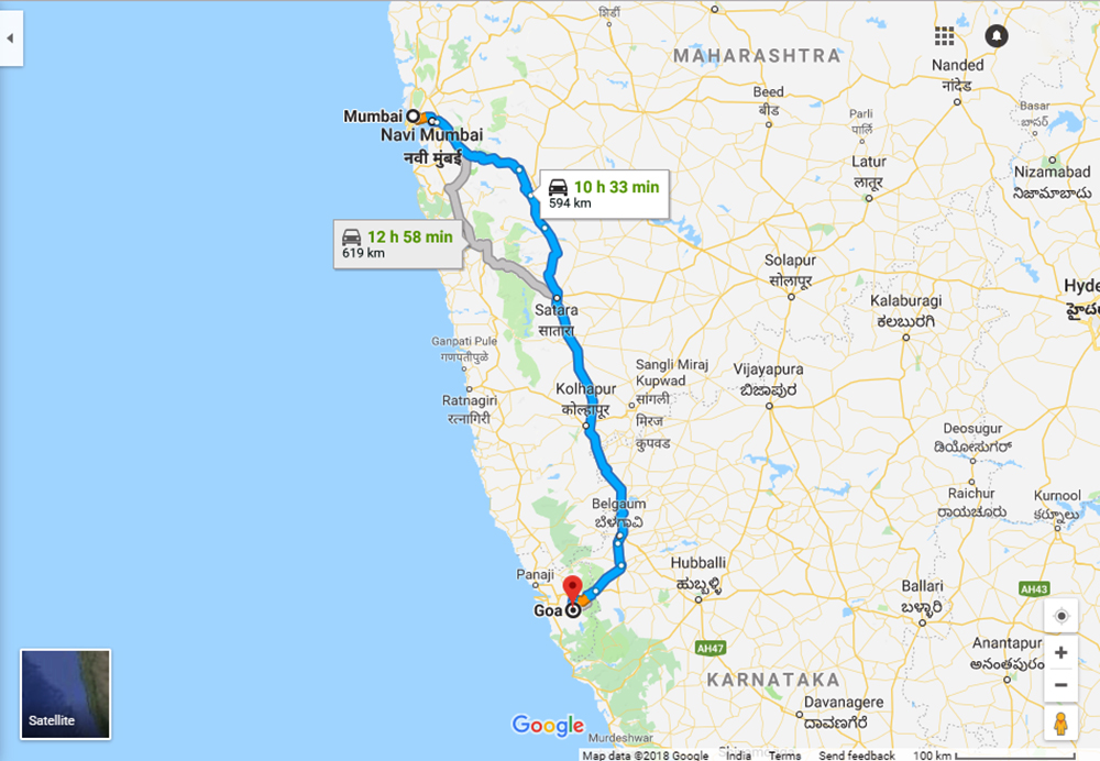 Mumbai To Goa Roadway 