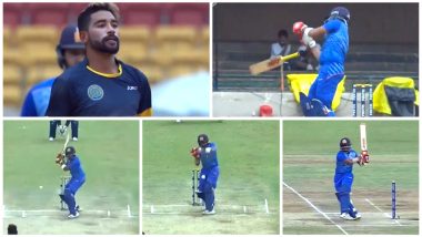 Mohammed Siraj Sledges Prithvi Shaw, Gets Dispatched for 6, 6, and 4 Next in Vijay Hazare Trophy 2018 SF Match – Watch Video Highlights