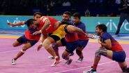 PKL 2018 Video Highlights: Dabang Delhi Hold Gujarat Fortune Giants to a Tie, Scores Level at 32-32 in Pro Kabaddi League Season 6 Match 5