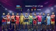 Pro Kabaddi League 2018&ndash;19 Schedule Free PDF Download Online: Full Timetable With Match Dates & Timings, Venue Details of VIVO PKL Season 6