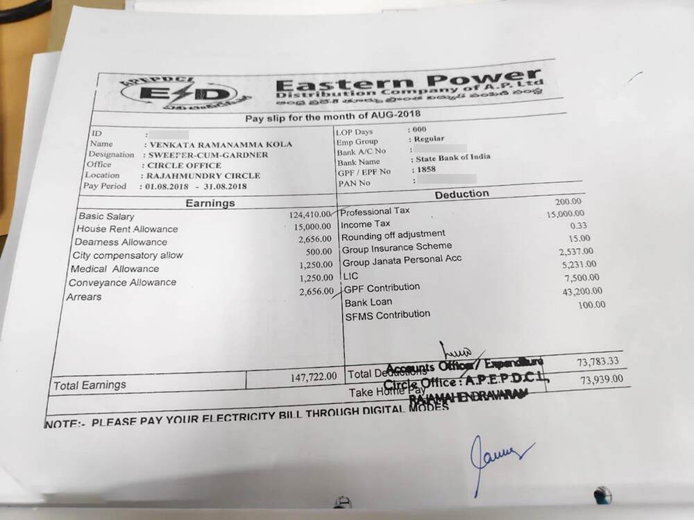 ap slip salary manabadi Employee The   Pay Employee Best Apepdcl Slip