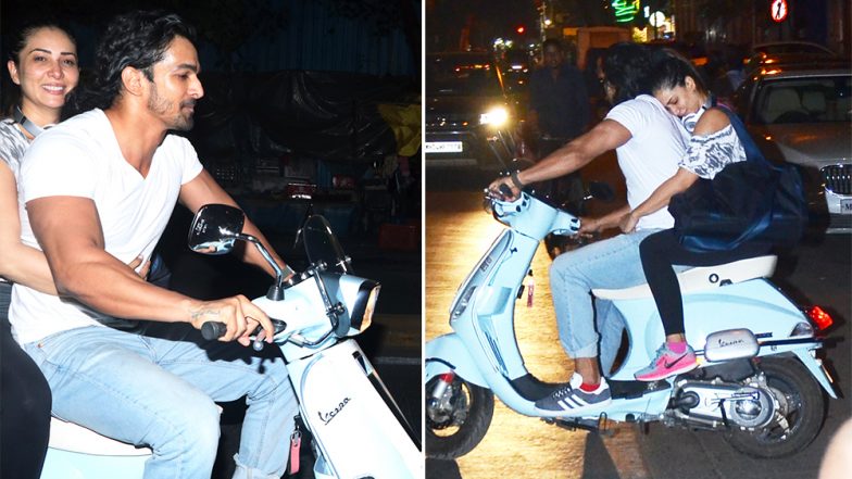 Kim Sharma and Harshvardhan Rane Get Cozy As They Go on a Bike Ride