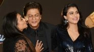 Cuteness Overload: Shah Rukh Khan Gets Kisses From Kajol and Rani Mukerji at 20 Years Of Kuch Kuch Hota Hai Celebrations! View Pics