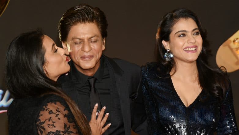 Cuteness Overload: Shah Rukh Khan Gets Kisses From Kajol and Rani ...