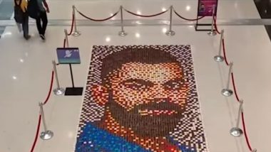 World's Largest Clay Diya Mosaic Featuring Virat Kohli Formed in Mumbai Before Diwali 2018, Watch Video