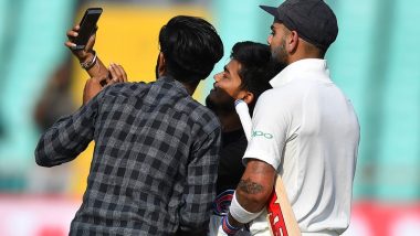 Selfie with Virat Kohli: Another Fan Breaks Security Cordon During India vs West Indies 2nd Test Match