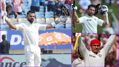 Virat Kohli Breaks Sachin Tendulkar and Virender Sehwag’s Records with His Hundred in India vs West Indies Rajkot Test Match