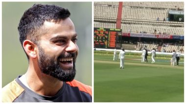 Virat Kohli Fan Enters Field to Take Selfie With Indian Captain During India vs West Indies 2nd Test Match, Disrupts Game; See Pics