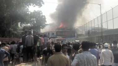 Mumbai Fire: Level-3 Blaze Engulfs Lalmati Slum on Nagardas Road in Bandra