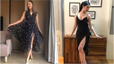 Manushi Chillar Vs Warina Hussain: Who Slayed in a Thigh-High Slit Black Dress? (See Pics)