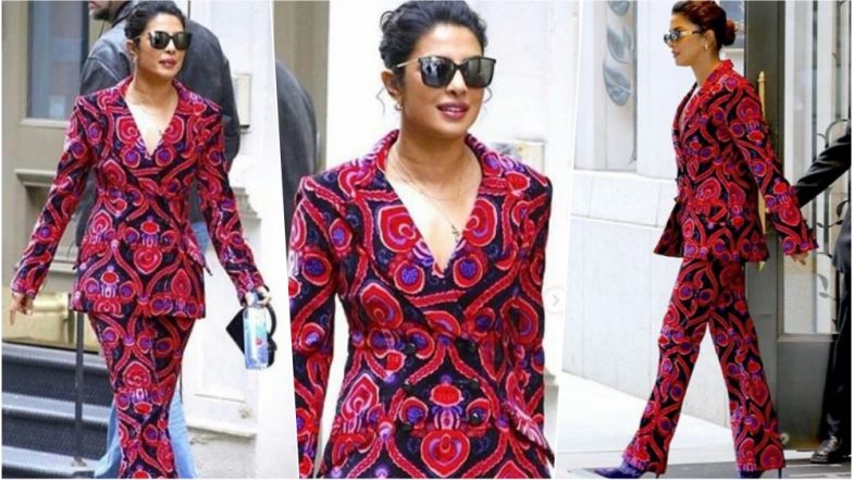 Is Priyanka Chopra Taking Inspiration from Ranveer Singh? Bride-To-Be Makes a Bold Statement in a Print Pant Suit (See Pics)