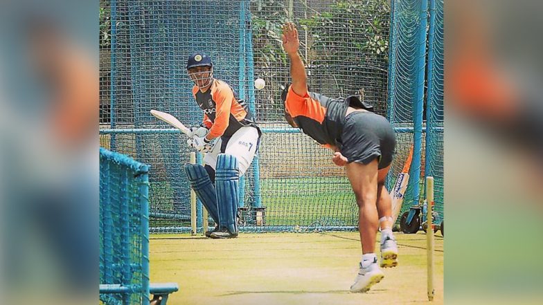 MS Dhoni Practices Lofty Shots in the Nets Ahead of India vs Australia, 1st T20I (Watch Video)