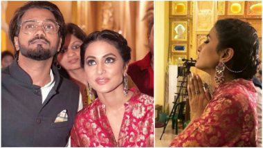 Kasautii Zindagii Actress Hina Khan Visits Kolkata With Beau Rocky Jaiswal to Seek Blessings From Maa Durga - View Pics