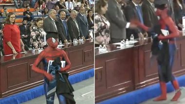 Mexican Law Student Dresses Up As Spider-Man for Graduation Ceremony: Watch Viral Video