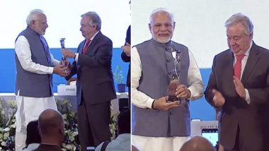 Narendra Modi Receives ‘Champions of the Earth’ Award, UN Secretary-General Says ‘Indian PM Has Not Just Recognised Climate Change but Acted on It’