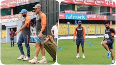 MS Dhoni, Virat Kohli & Others Hit the Nets at Guwahati Ahead of the First India vs West Indies ODI Match (See Pics & Video)