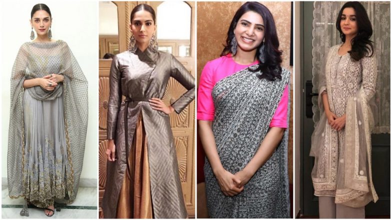 Navratri 2018 Day 4 Colour, October 13 &ndash; Grey: Let Alia Bhatt, Samantha Ruth Prabhu and Sonam Kapoor Teach You How to Slay in This Colour