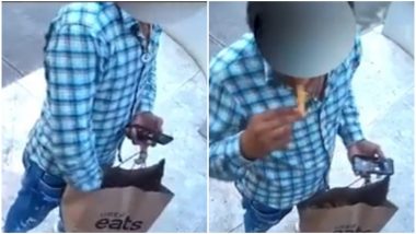 Uber Eats Delivery Driver Bites Into Customer's French Fries; Video Goes Viral
