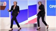 UK Prime Minister Theresa May Grooves to 'Dancing Queen' at Tory Conference (Watch Video)