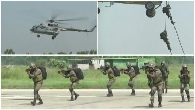 IAF Garud Commando Force Conducts Exercise at Jalandhar’s Adampur Airbase; Watch Video
