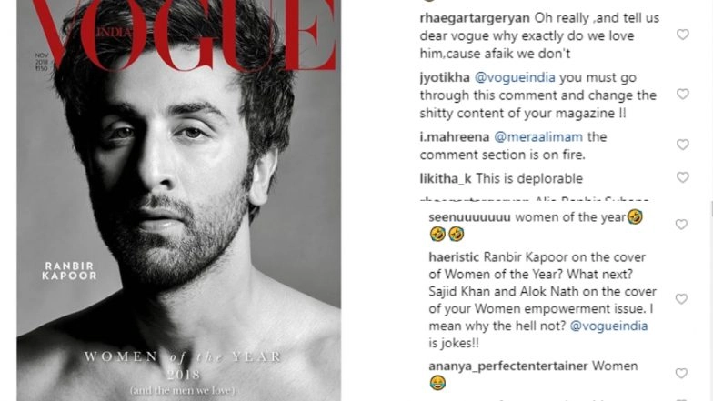 Vogue India Puts Ranbir Kapoor on the Cover of 'Women of the Year Issue' and the Internet Takes Them Back to the Cleaners – View Pics