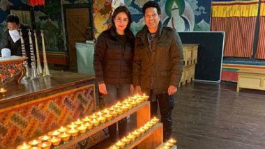 Sachin Tendulkar Lights 108 Diyas at Buddhist Monastery in Bhutan With Wife Anjali (See Pic & Video)