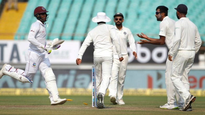 Virat Kohli Baffled By Ravindra Jadeja’s Comical Run-Out During Day 2 of India vs West Indies (Watch Video)