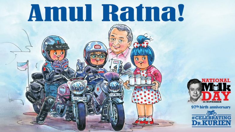 National Milk Day 2018: Amul Dedicates 'Amul Ratna' Doodle to Dr Verghese Kurien
