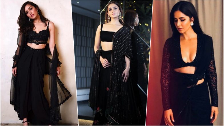 Katrina Kaif, Alia Bhatt & Shraddha Kapoor – Which Actress Slayed in Black Traditional Outfit at Shah Rukh Khan’s 2018 Diwali Party? See Pics and Vote Now!