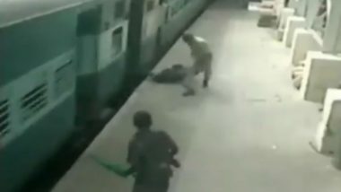 Watch Video: RPF Personnel in Chennai Saves Passenger From Falling Under Train